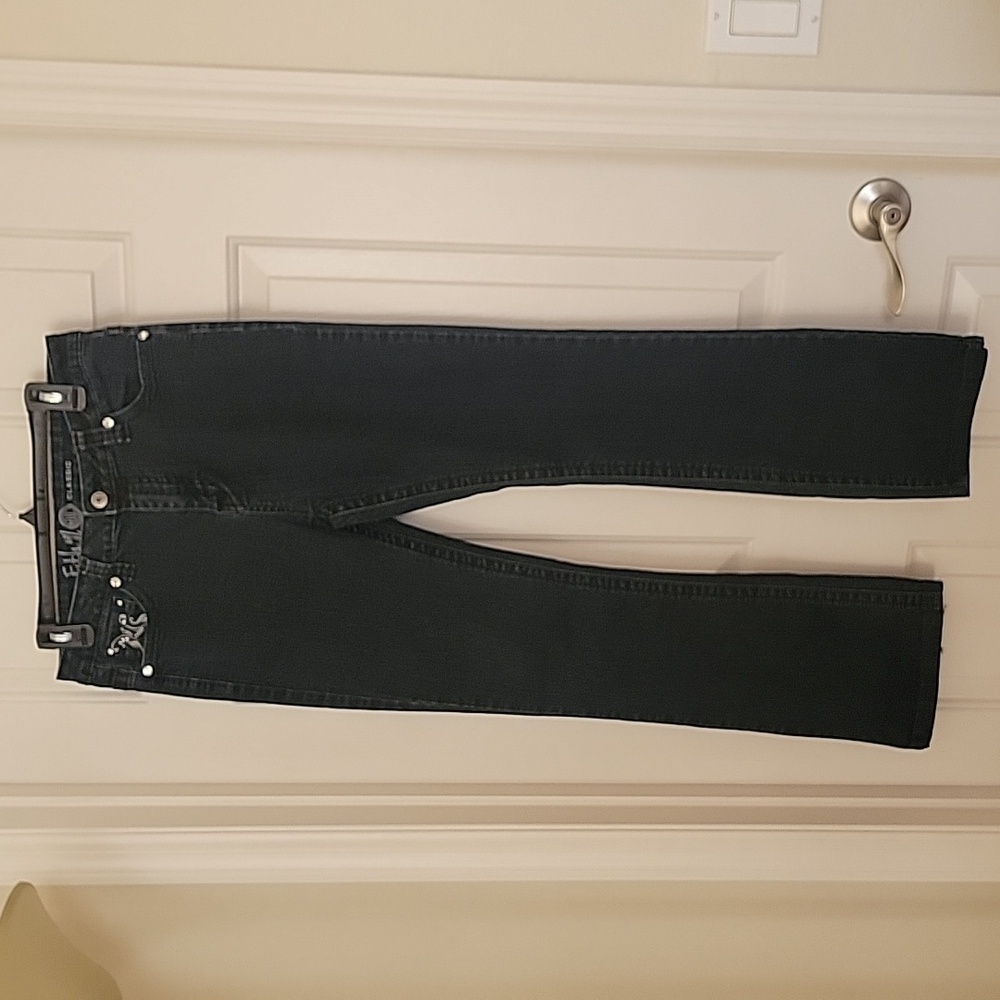 Ethyl Size 10 Classic Dark Blue Jeans w/ Embroidered & Beaded Pockets, GUC - Picture 10 of 14